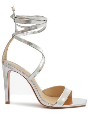 Schutz Bryce SPECCHIO SANDAL Heel Silver Size 7 NEW